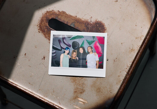 Mockup Of Customized Instant Camera Print