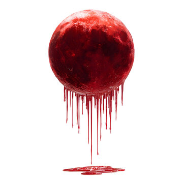 Blood Moon A Crimson Sphere Dripping with Visceral Fluid.