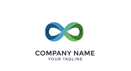 Infinity Symbol Logo Design with Blue and Green Gradient Colors.
