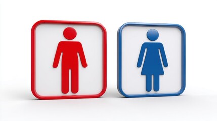 Fototapeta premium Gender identity displayed through a restroom sign, male and female representations