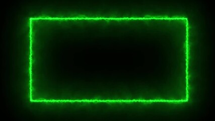 A rectangular frame of glowing, electric green energy on a black background. For intros, logos, or as a dynamic border element - Powered by Adobe
