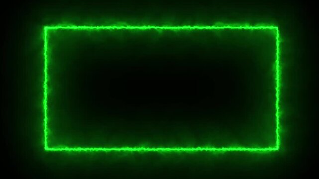 A rectangular frame of glowing, electric green energy on a black background. For intros, logos, or as a dynamic border element