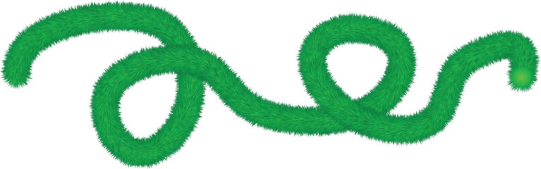 An abstract, bright green element with a soft, fuzzy, shaggy texture like fur