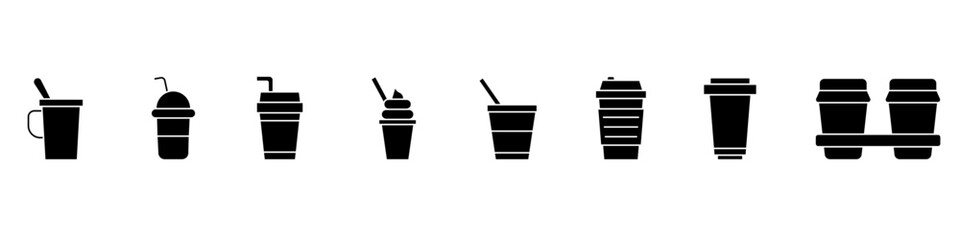 Coffee icon vector set. Hot drink illustration sign collection. Coffee house symbol. coffee to go logo.