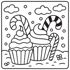 cute candle with holly bold & easy cute christmas coloring page, Whimsical Gingerbread House Coloring Pages for Kids & Adults, Christmas Coloring Pages, bold & easy cozy winter coloring book pages,