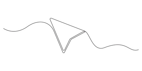 Continuous Line Drawing of a Mouse Cursor on a Wavy Path,Continuous Line Drawing of Email Symbol with Mouse Cursor,Continuous Line Drawing of a Mouse Cursor Arrow
