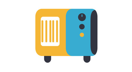 A simple illustration of a vintage electric space heater appliance