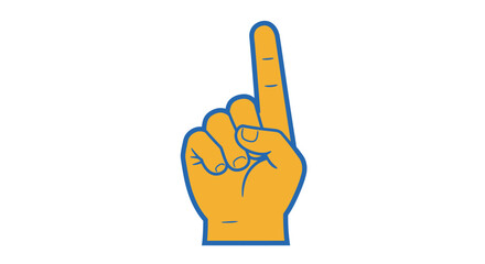 A simple illustration of a hand displaying the number one gesture