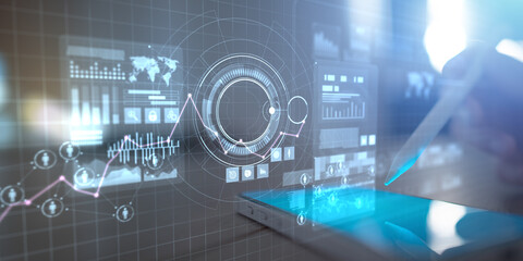 Advanced Data Analytics and Machine Learning Visualization on Digital Interface.