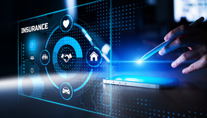 Insurance Services and Policy Coverage Visualization on Digital Interface.