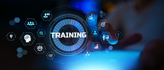 Plakat Professional Training and Workforce Development Visualized on a Digital Interface.