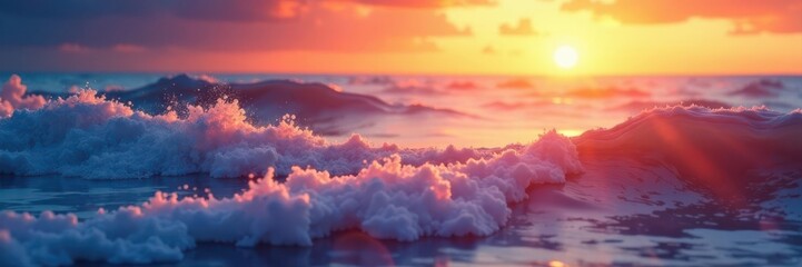Shimmering heat haze above glassy, inviting waves, tropical, serenity