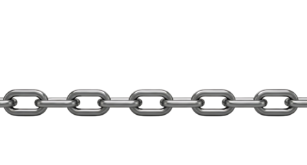 Silver chain isolated on transparent background, a symbol of connection