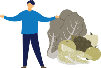 The boy is happy in healthy diet.