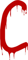 Dripping Red Blood Letter C