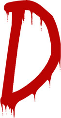 Dripping Red Bloody Letter D