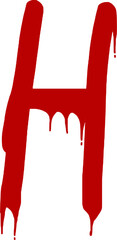 Bleeding Letter H Illustration