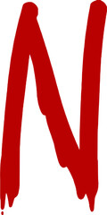Red Paint Dripping Letter N Illustration