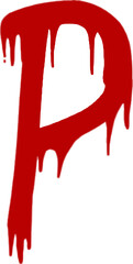 Bleeding Letter P Graphic