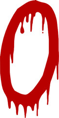 Dripping Red Paint Letter O