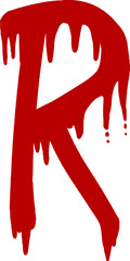 Letter R with Dripping Blood Illustration