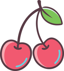 cherry vector art with a white background  nothing