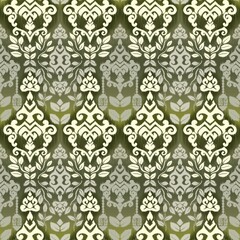 Ikat seamless damask pattern