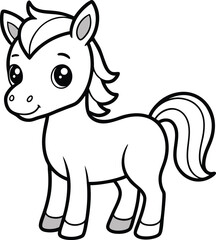 cute baby horse outline