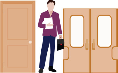 The business man going office.