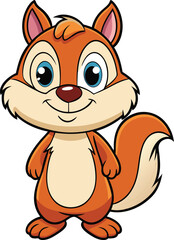 cute cartoon chipmunk outline