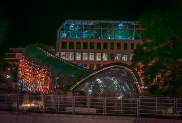 Wrocław, Noc, Światła, podróż, architektura miejska, długi czas ekspozycji, mosty, Night, Lights, travel, urban architecture, long exposure, bridges, fontanna, fountain, bridge, © Adrian Jaśpiński
