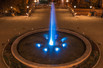 Wrocław, Noc, Światła, podróż, architektura miejska, długi czas ekspozycji, mosty, Night, Lights, travel, urban architecture, long exposure, bridges, fontanna, fountain, bridge, © Adrian Jaśpiński