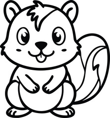 cute cartoon chipmunk outline