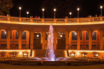 Wrocław, Noc, Światła, podróż, architektura miejska, długi czas ekspozycji, mosty, Night, Lights, travel, urban architecture, long exposure, bridges, fontanna, fountain, bridge, © Adrian Jaśpiński