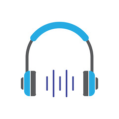 Colorful Headphones with Sound Wave – Music and Audio Technology Vector Illustration