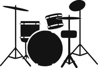 drum kit silhouette vector illustration