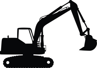 excavator silhouette vector illustration