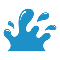 Blue Cartoon Water Splash Vector