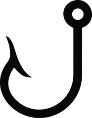 fishing hook logo silhouette vector  fishing hook