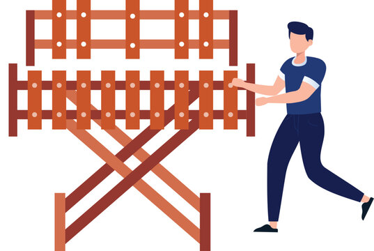 The boy is running towrord marimba