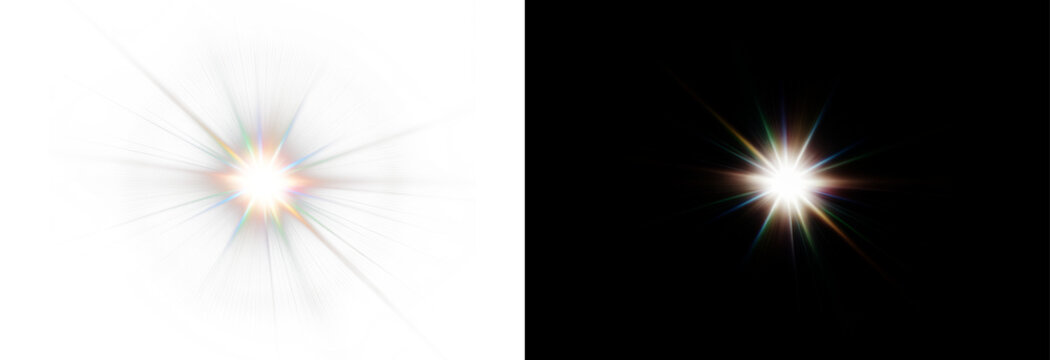 Png Rainbow Lens Flare PNG Overlay on Transparent Background