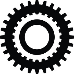 flywheel ring gear vector silhouette  illustration