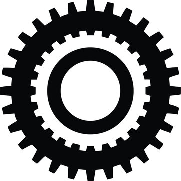 flywheel ring gear vector silhouette  illustration
