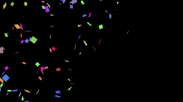 confetti explosion animation on black solid background