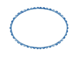 Watercolor oval scalloped frame.