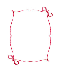 Red watercolor bow frame.