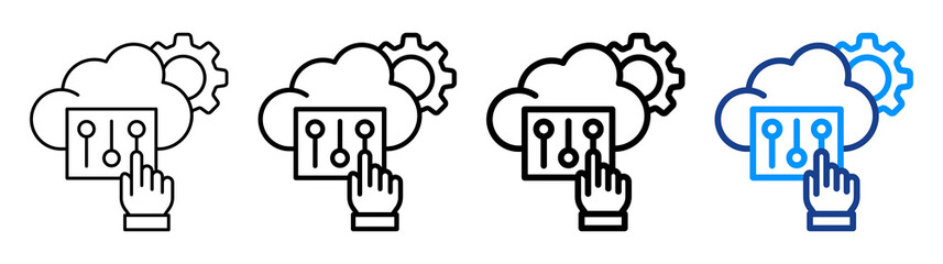 Cloud Control Icon Different Style Outline Collection Set