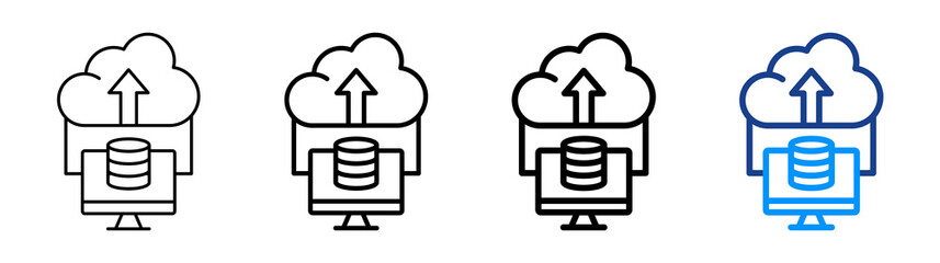 Cloud Backup Icon Different Style Outline Collection Set