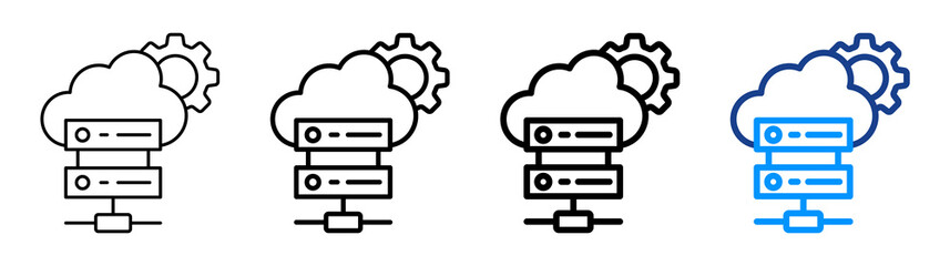 Server Management Icon Different Style Outline Collection Set