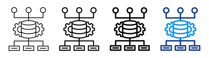 Data Algorithm Icon Different Style Outline Collection Set